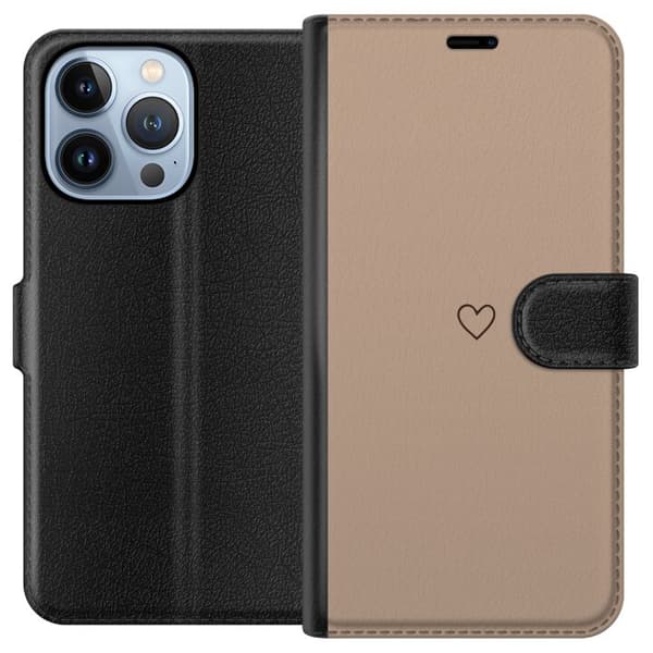 Yhteensopiva Lompakkokotelo Apple iPhone 13 Pro Sydän Ruskea