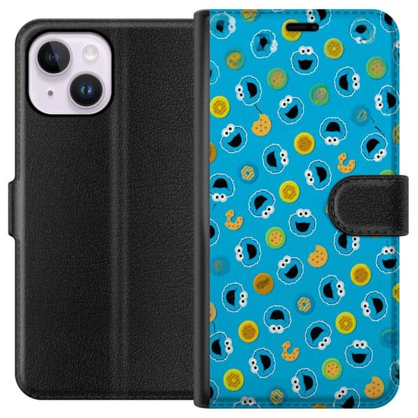 Kompatibel Tegnebogsetui til Apple iPhone 14 Plus Mönster med kakmonster