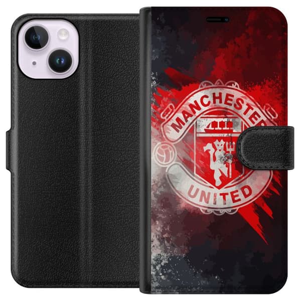 Kompatibel Tegnebogsetui til Apple iPhone 14 Manchester United