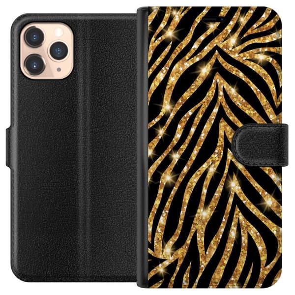 Kompatibel Tegnebogsetui til Apple iPhone 11 Pro Guld & Glitter