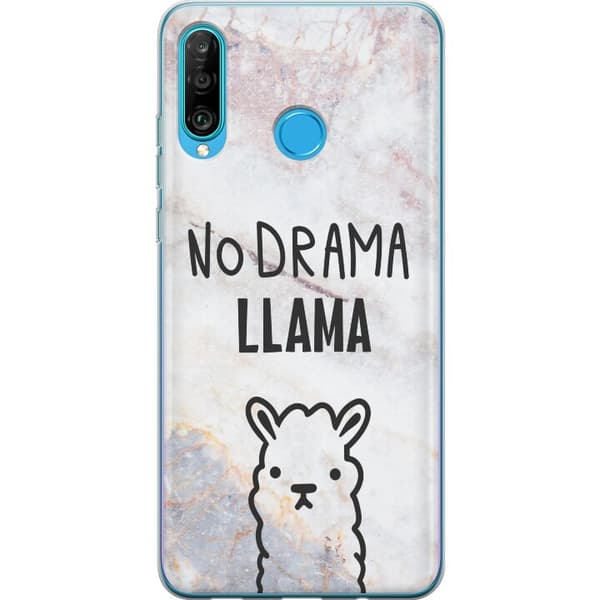 Kompatibelt Mobilskal till Huawei P30 lite Llama Marble