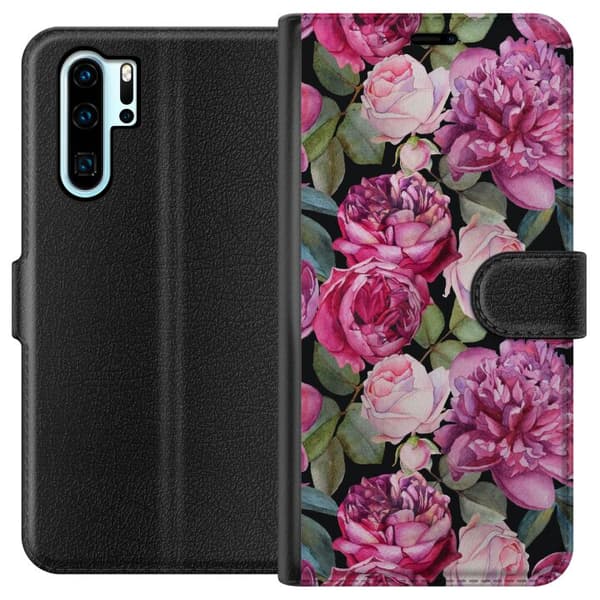 Kompatibelt Plånboksfodral till Huawei P30 Pro Blommor