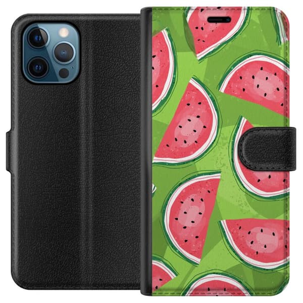Kompatibel Tegnebogsetui til Apple iPhone 12 Pro Vattenmelon