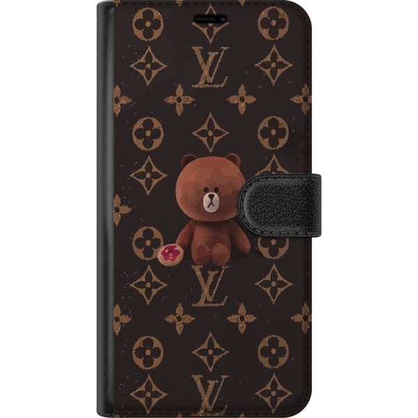 Kompatibelt Plånboksfodral till Google Pixel 6a Cute Bear Aesthetic på Lyxigt Monogrammönster