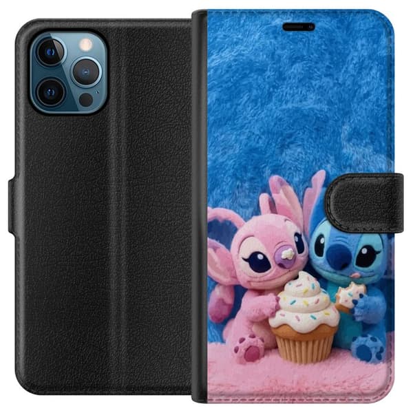 Kompatibel Tegnebogsetui til Apple iPhone 12 Pro Max Søde blå og lyserøde figurer med stor cupcake og krymmel
