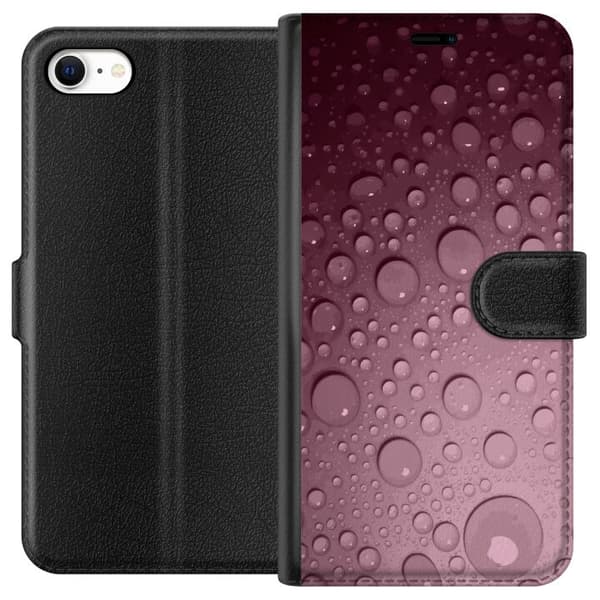 Kompatibelt Plånboksfodral till Apple iPhone 6 Rosa vattendroppar