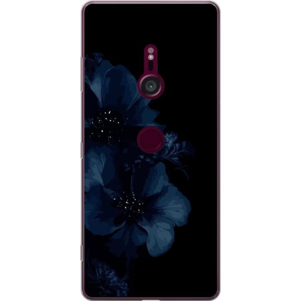 Kompatibelt Mobildeksel til Sony Xperia XZ3 Mörkblå blommor