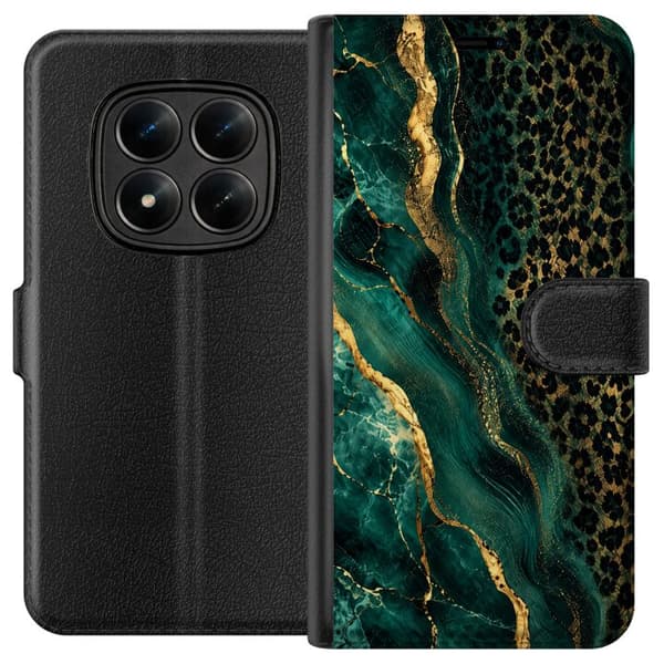 Kompatibelt Plånboksfodral till Xiaomi Redmi Note 15 Pro+ Emerald Leopard