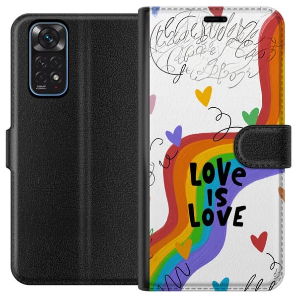 Kompatibel Tegnebogsetui til Xiaomi Redmi Note 11 Regnbåge med kärleksbudskap