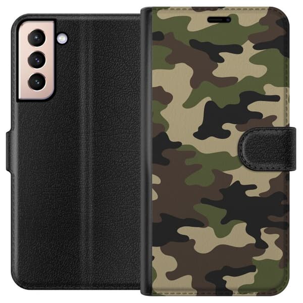 Kompatibel Tegnebogsetui til Samsung Galaxy S21 Militær