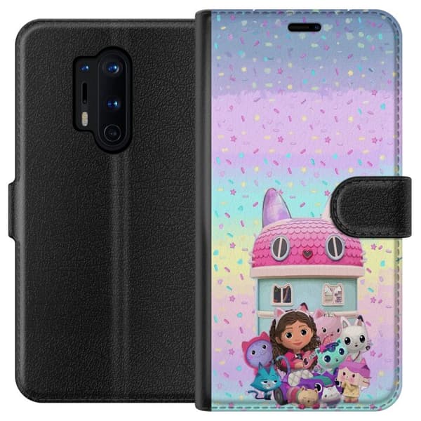 Kompatibelt Plånboksfodral till OnePlus 8 Pro Gabbys Dockhus-tema med glada figurer