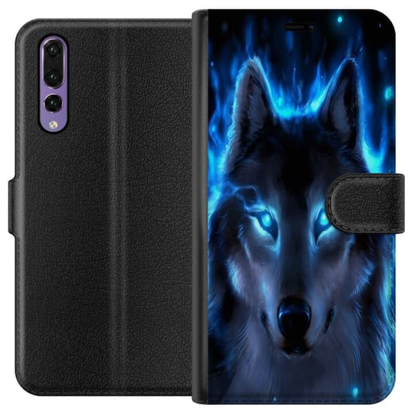 Kompatibel Tegnebogsetui til Huawei P20 Pro Ulv