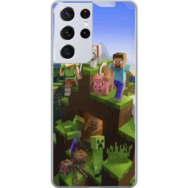 Kompatibelt Mobildeksel til Samsung Galaxy S21 Ultra 5G MineCraft