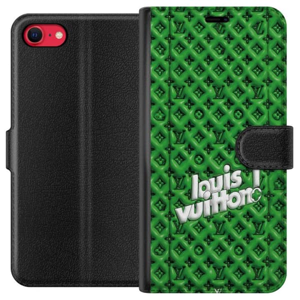 Kompatibel Tegnebogsetui til Apple iPhone 7 Grønt luksusmønster med monogram