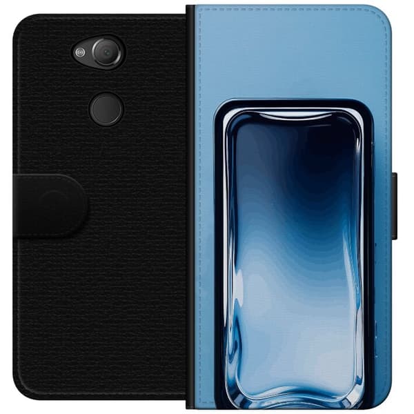 Kompatibel Tegnebogsetui til Sony Xperia XA2 Blå glaseffekt