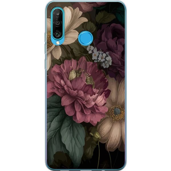 Kompatibelt Mobilskal till Huawei P30 lite Blommor
