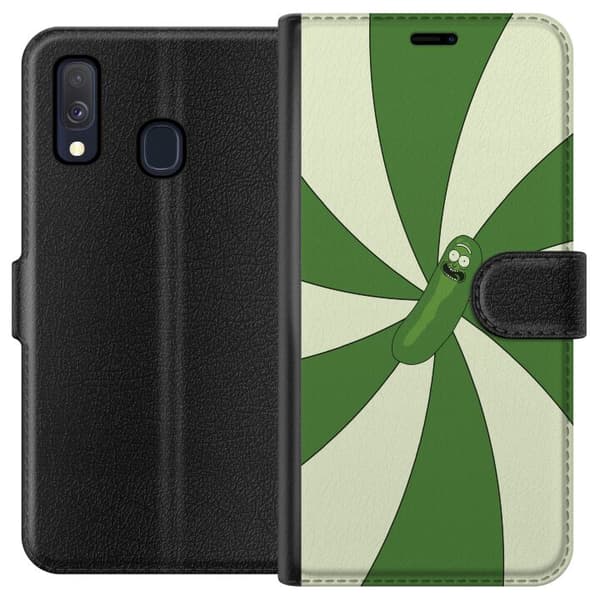 Kompatibelt Plånboksfodral till Samsung Galaxy A40 Pickle Rick