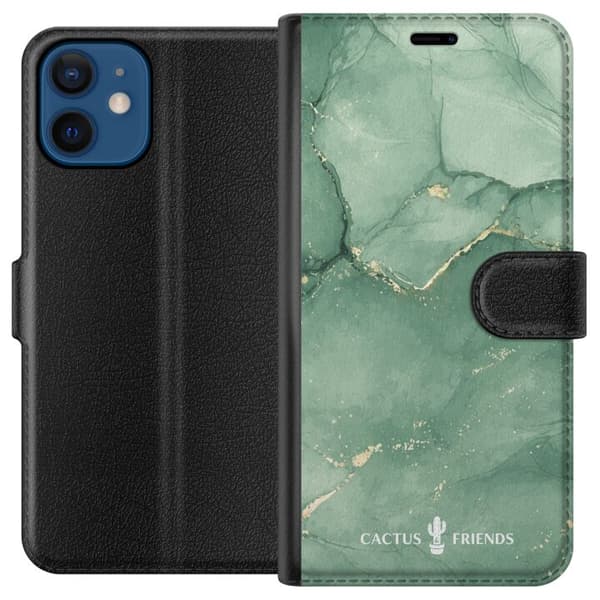 Kompatibel Tegnebogsetui til Apple iPhone 12 mini Kaktus og venner – JadeVeins