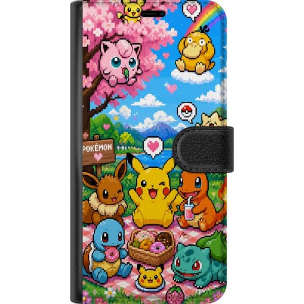 Kompatibel Tegnebogsetui til Apple iPhone 7 Plus Pokémon-pixelkunst med Pikachu, Eevee, Charmander og flere klassiske figurer