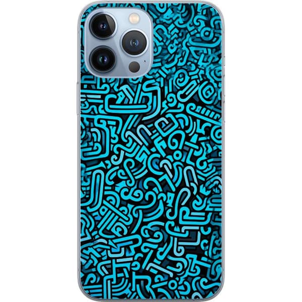 Kompatibelt Mobilskal till Apple iPhone 13 Pro Max Blå abstrakt graffiti