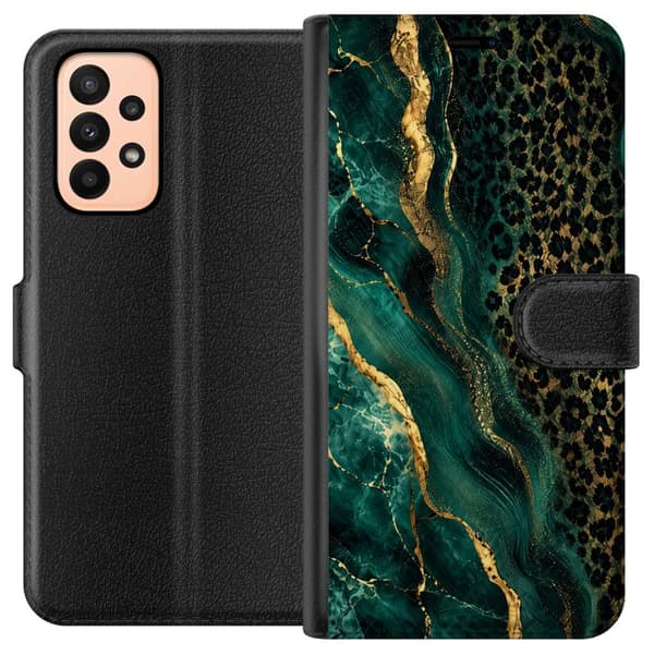 Kompatibelt Plånboksfodral till Samsung Galaxy A23 Emerald Leopard