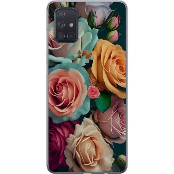 Kompatibelt Mobildeksel til Samsung Galaxy A71 Färgglada rosor