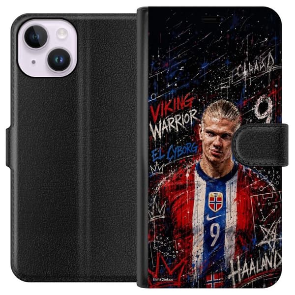 Kompatibelt Lommeboketui til Apple iPhone 14 Erling Haaland graffiti