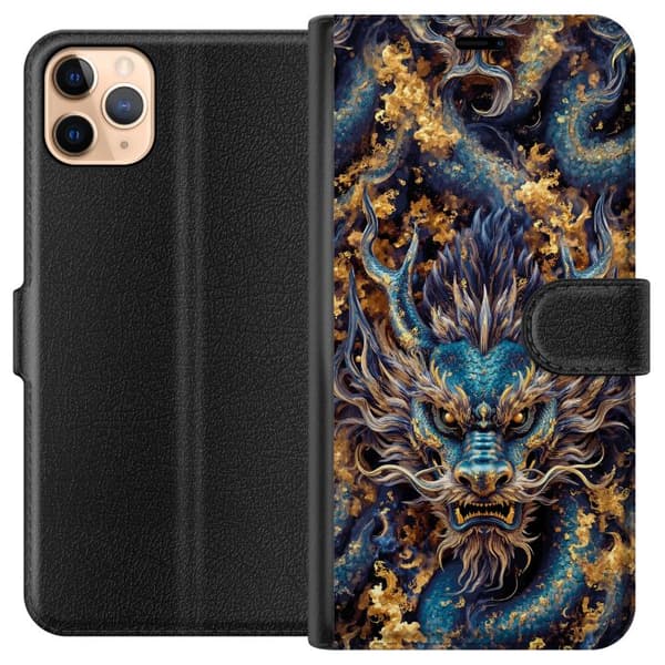 Kompatibelt Lommeboketui til Apple iPhone 11 Pro Max Nærbilde av kraftig fantasydrage
