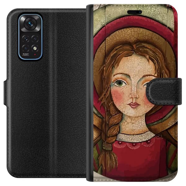 Kompatibelt Lommeboketui til Xiaomi Redmi Note 11 Änglaflicka i rustik stil