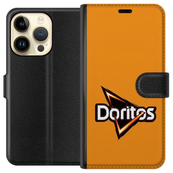 Kompatibel Tegnebogsetui til Apple iPhone 14 Pro Sleek Doritos design med ikonisk logo