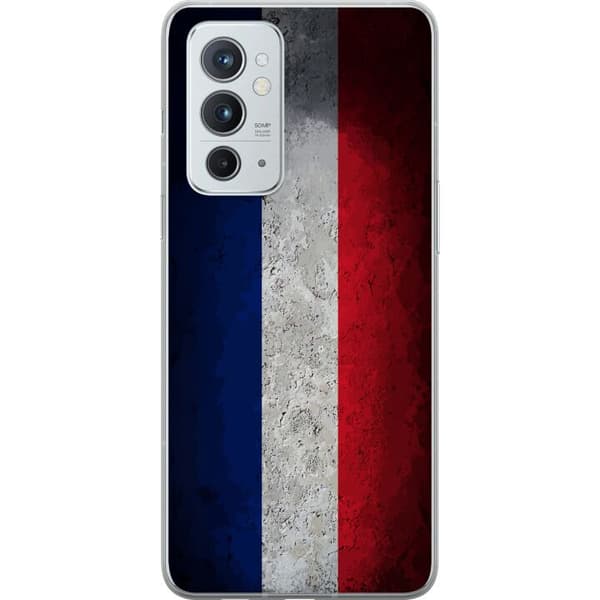 Kompatibelt Mobildeksel til OnePlus 9RT 5G Fransk flagg med rustikk betongstruktur