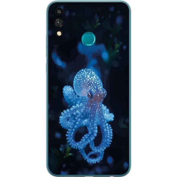 Kompatibelt Mobildeksel til Honor 9X Lite Nærbilde av blå blekksprut