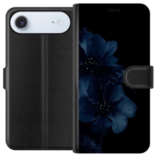 Kompatibelt Lommeboketui til Apple iPhone Air Mörkblå blommor