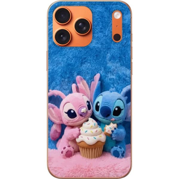 Kompatibel Mobilcover til Apple iPhone 17 Pro Max Søde blå og lyserøde figurer med stor cupcake og krymmel
