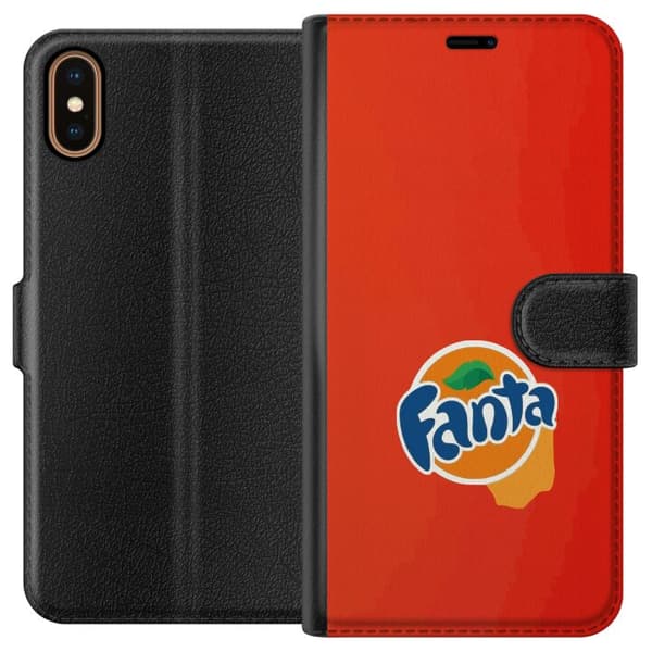 Kompatibelt Lommeboketui til Apple iPhone X Stilren appelsinforme design