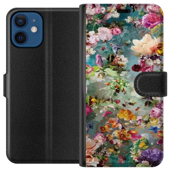 Kompatibel Tegnebogsetui til Apple iPhone 12 mini Blomster