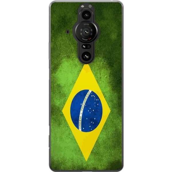 Kompatibelt Mobildeksel til Sony Xperia Pro-I Brasiliansk flagg med rustikk tekstur