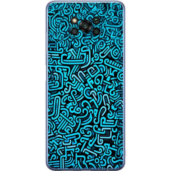 Kompatibelt Mobildeksel til Xiaomi Poco X3 Pro Blå abstrakt graffiti