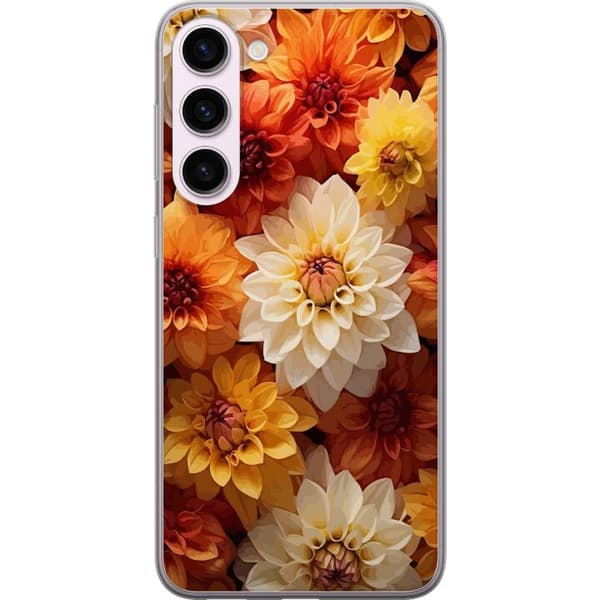 Kompatibel Mobilcover til Samsung Galaxy S23+ Orange Blomster