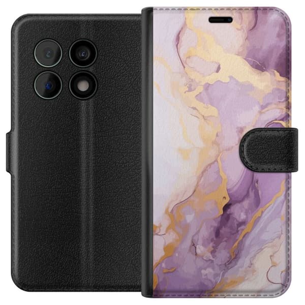 Kompatibelt Lommeboketui til OnePlus 10 Pro Marmor Lilla Gull