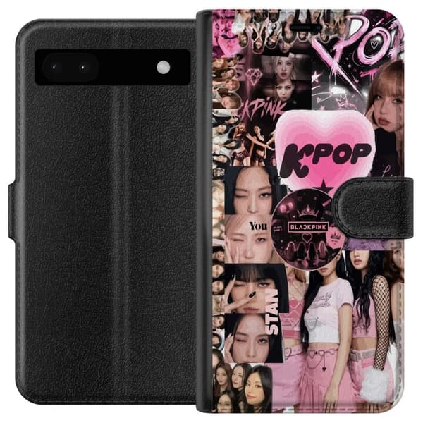 Kompatibelt Plånboksfodral till Google Pixel 6a Rosa K-pop collage