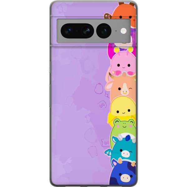 Kompatibelt Mobildeksel til Google Pixel 7 Pro  Lekende illustrasjon med glade Dumpling Squishy-karakterer i regnbuefarger