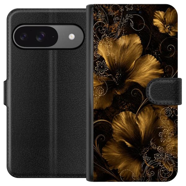 Kompatibel Tegnebogsetui til Google Pixel 9 Gylden blomstring