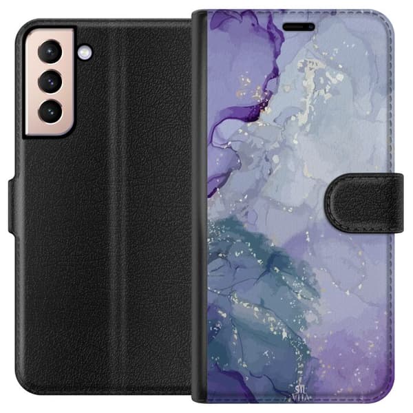 Kompatibelt Lommeboketui til Samsung Galaxy S21 Marmor