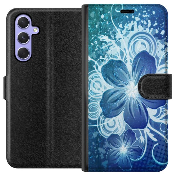 Kompatibel Tegnebogsetui til Samsung Galaxy A54 Blomster