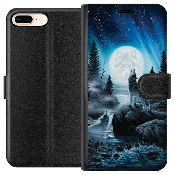 Kompatibelt Plånboksfodral till Apple iPhone 8 Plus Wolf / Varg