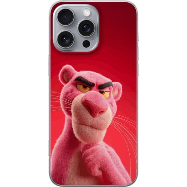 Kompatibelt Mobildeksel til Apple iPhone 16 Pro Max Ikonsisk Rosa Panter-design med modig rød bakgrunn