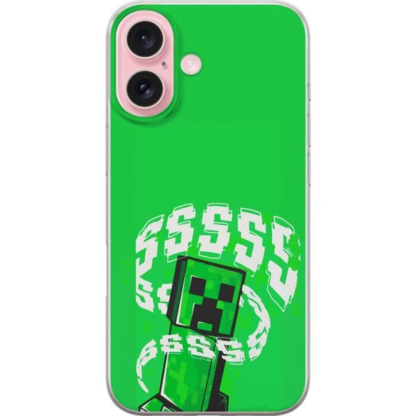 Kompatibel Mobilcover til Apple iPhone 16 Grön pixelfigur
