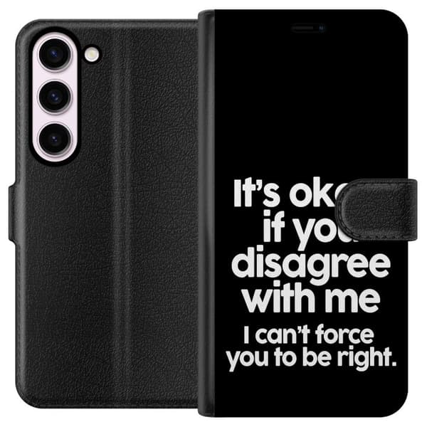 Kompatibel Tegnebogsetui til Samsung Galaxy S23 Tekst