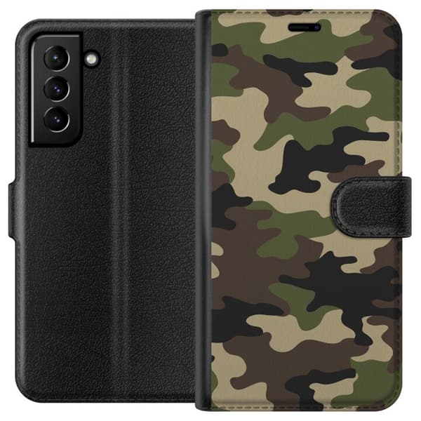 Kompatibel Tegnebogsetui til Samsung Galaxy S21+ 5G Militær